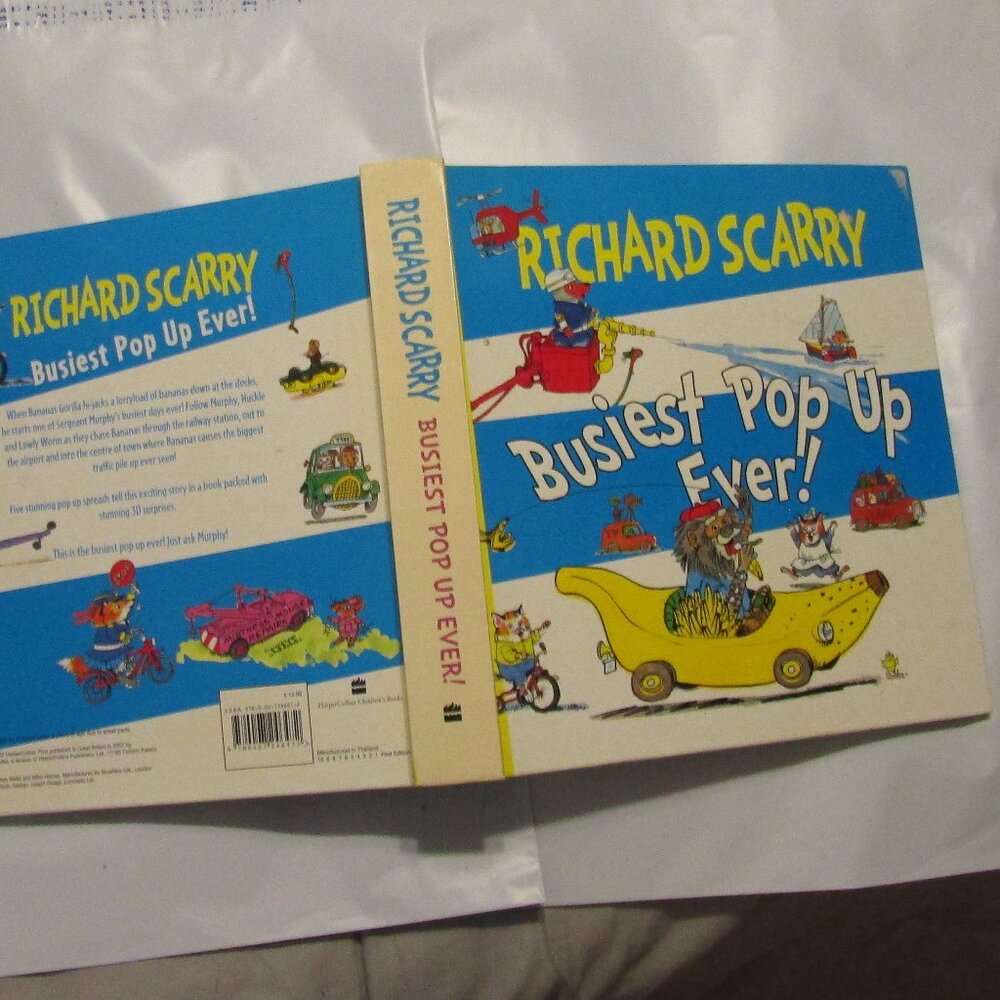 Rare & HTF Richard Scarry HARDCOVER Book BUSIEST POP UP EVER! Stated 1st Edition
